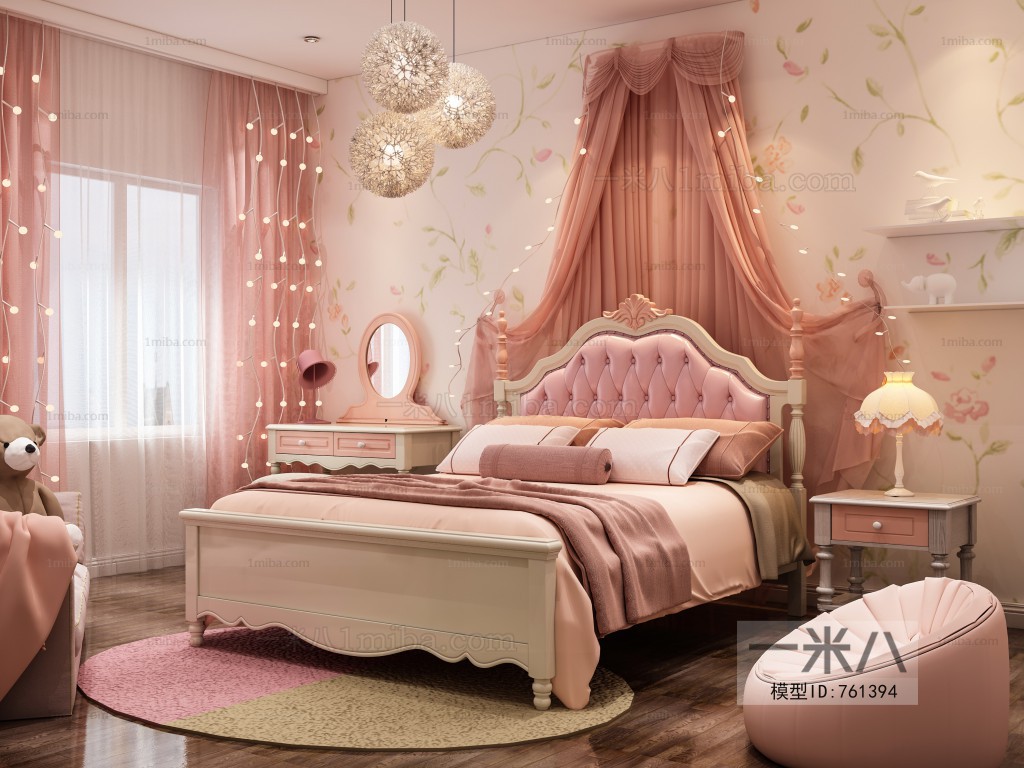 Simple European Style Girl's Room Daughter's Room