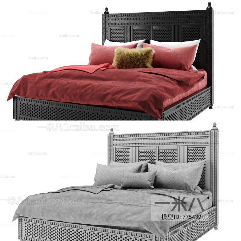 New Classical Style Double Bed