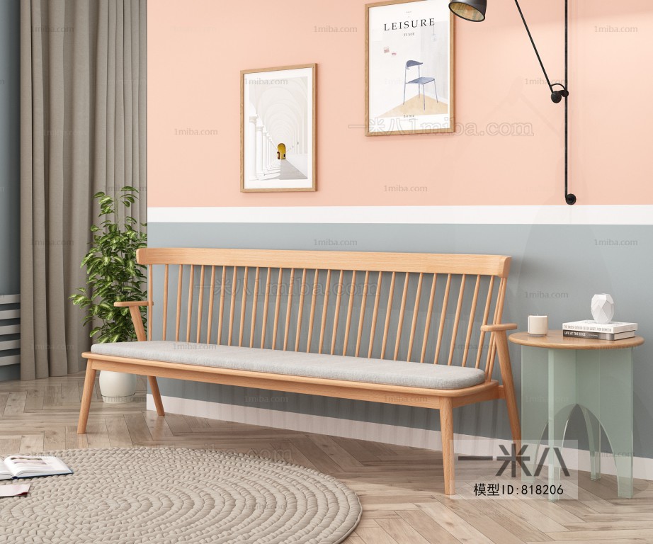 Nordic Style Three-seat Sofa