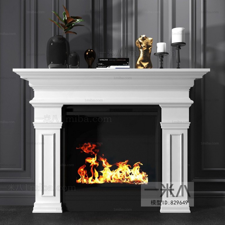 Simple European Style Fireplace