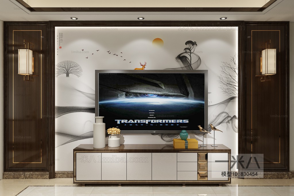 New Chinese Style TV Wall