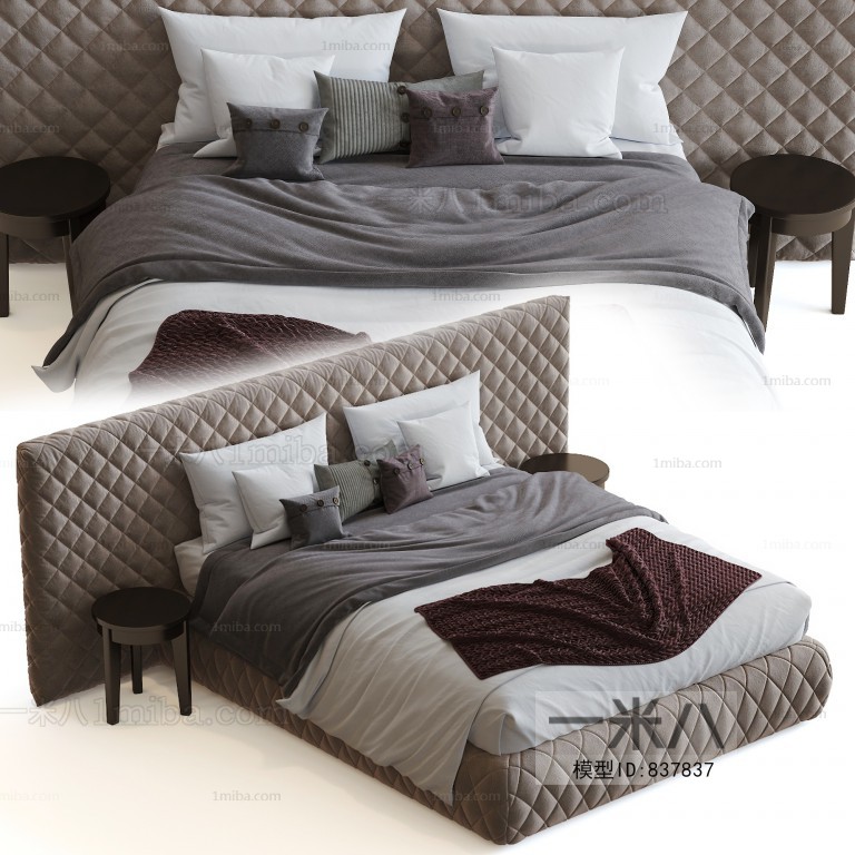 Simple European Style Double Bed