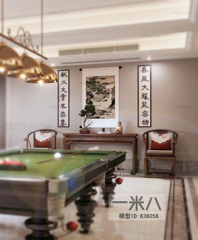 New Chinese Style Billiards Room