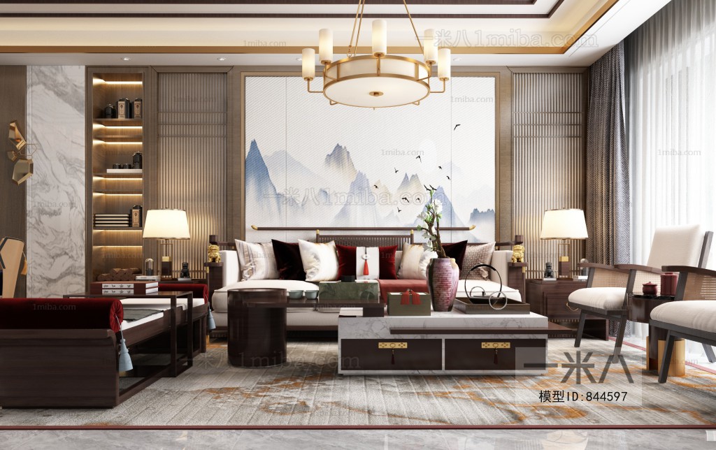 New Chinese Style A Living Room