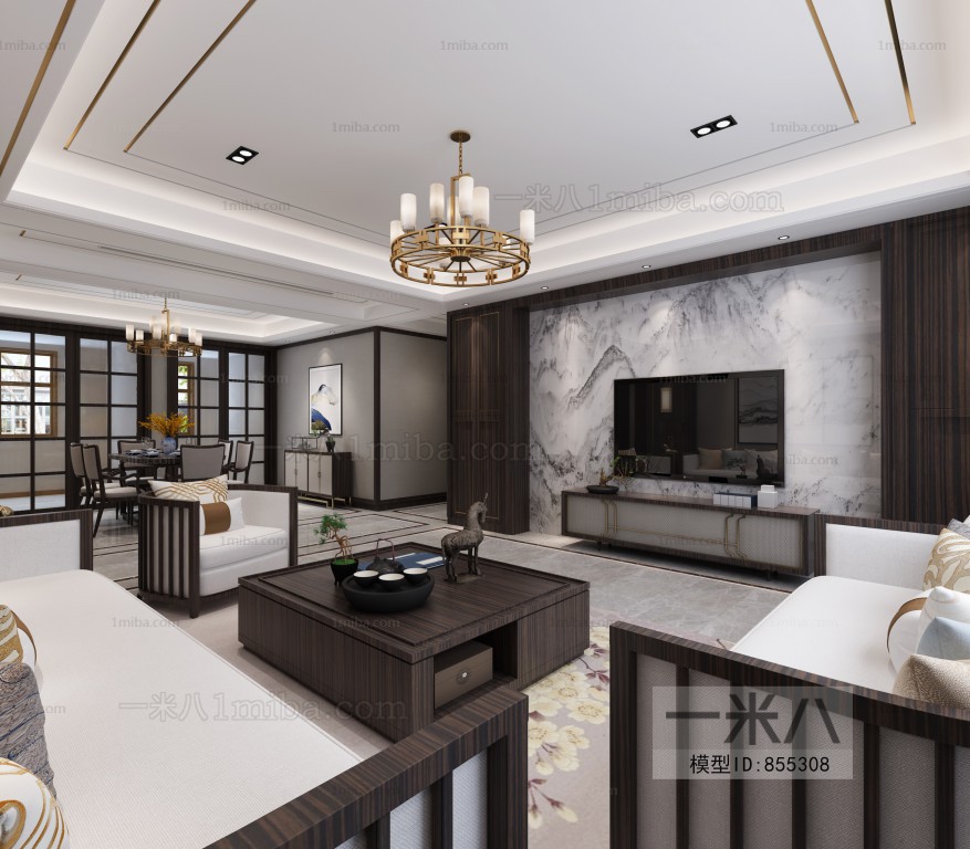 New Chinese Style A Living Room