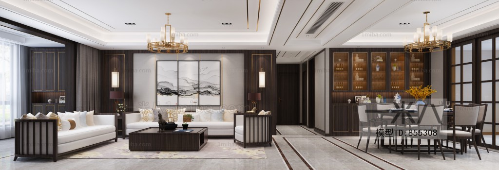 New Chinese Style A Living Room