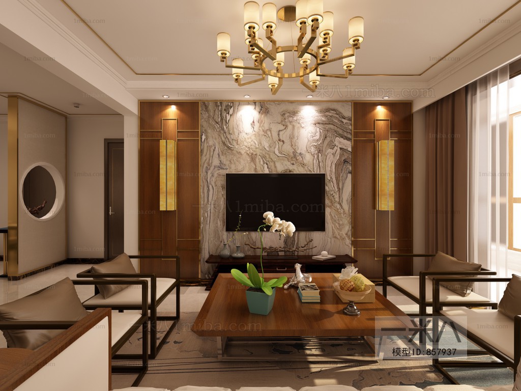 New Chinese Style A Living Room