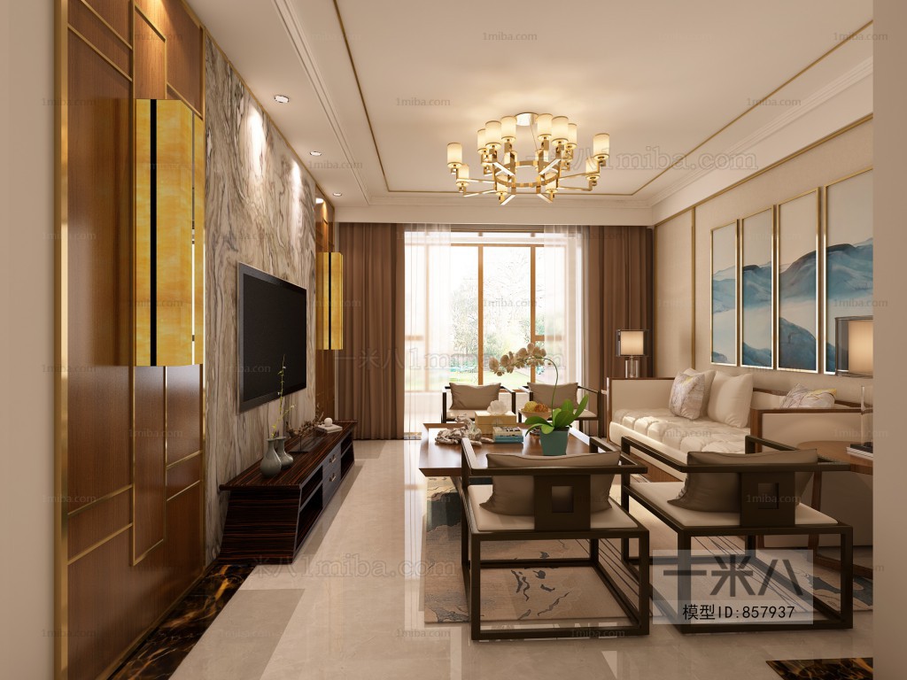 New Chinese Style A Living Room