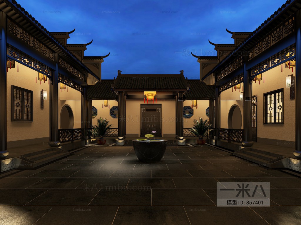 New Chinese Style Ancient Architectural Buildings