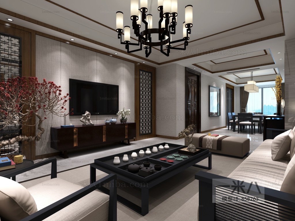 New Chinese Style A Living Room