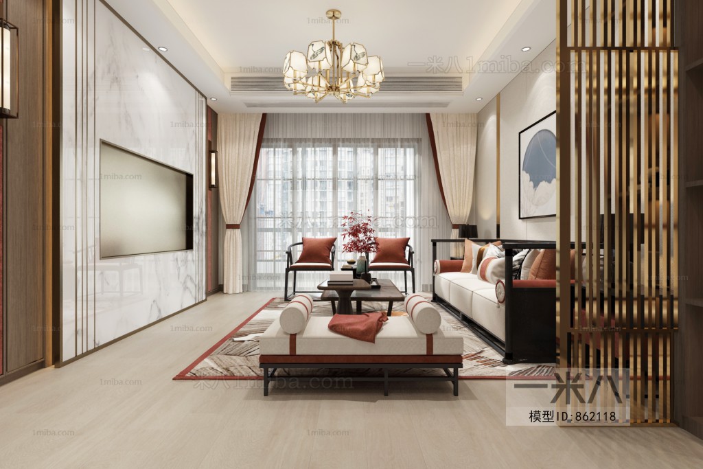 New Chinese Style A Living Room