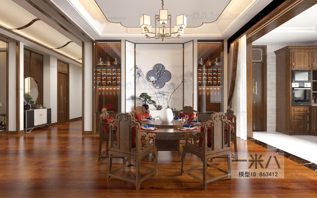 New Chinese Style A Living Room