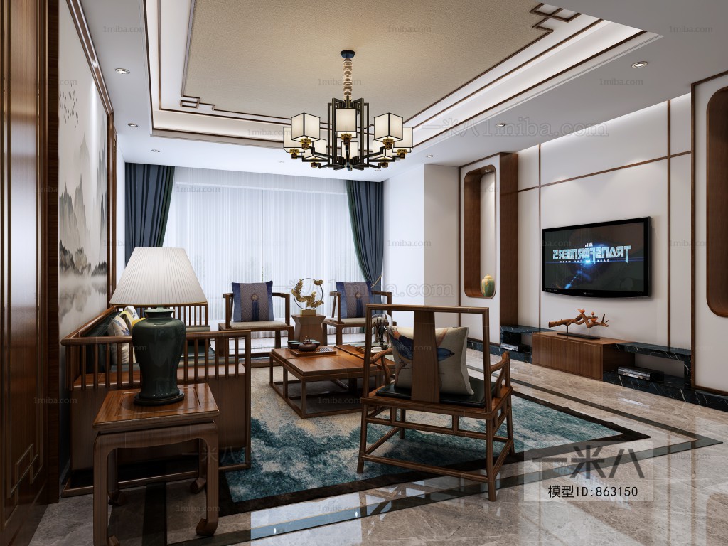 New Chinese Style A Living Room