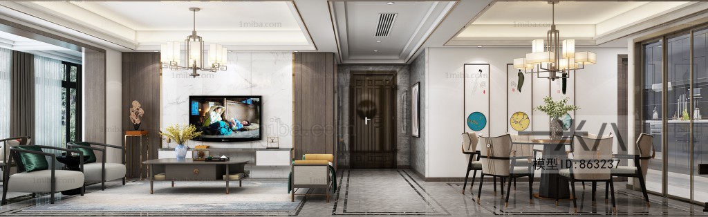 New Chinese Style A Living Room