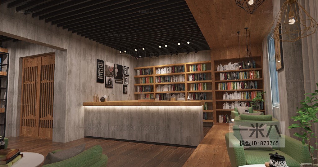 Industrial Style Bookstore Book Bar