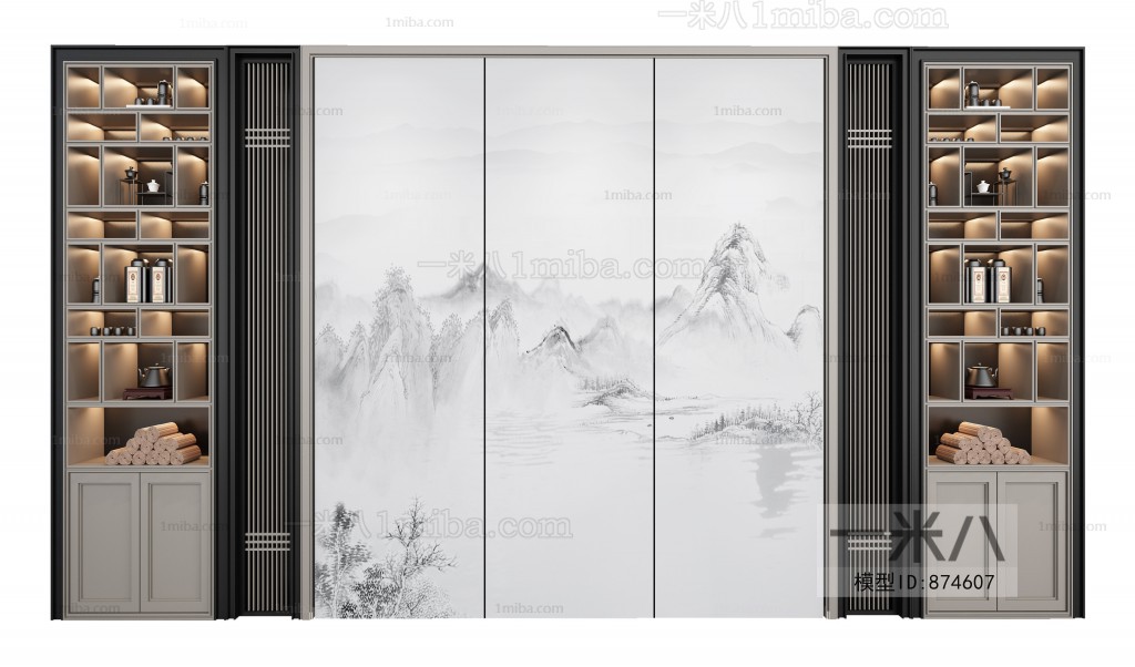 New Chinese Style TV Wall