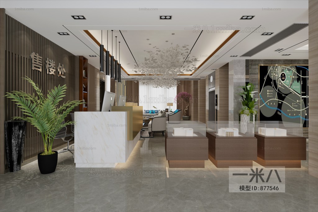 New Chinese Style Real Estate Sales Office