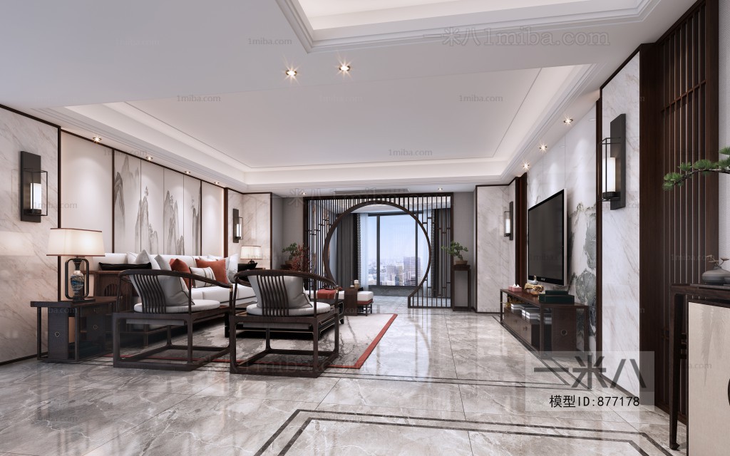 New Chinese Style A Living Room