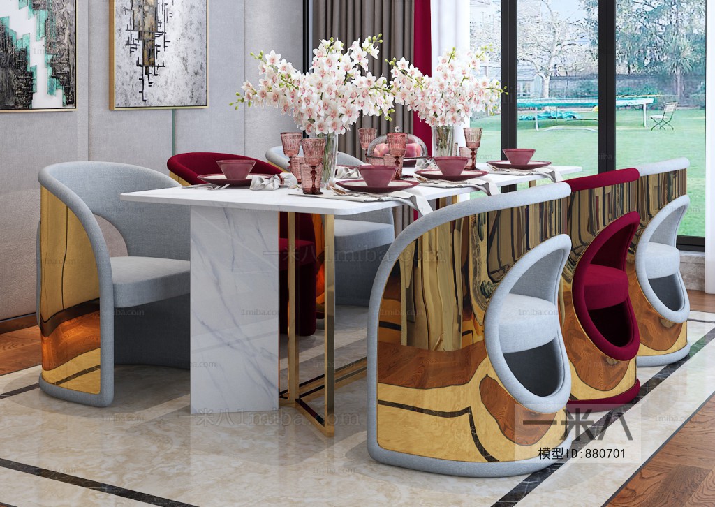 Post Modern Style Dining Table And Chairs