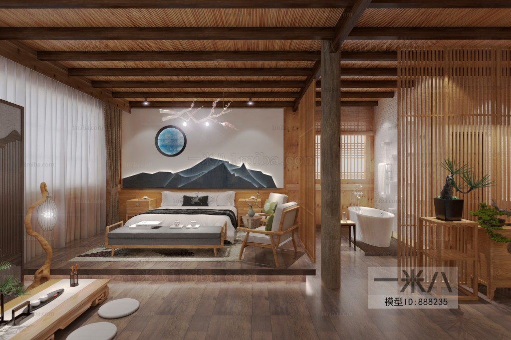 New Chinese Style Bedroom