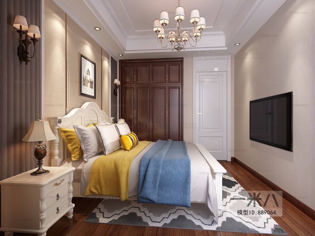 Simple European Style Bedroom