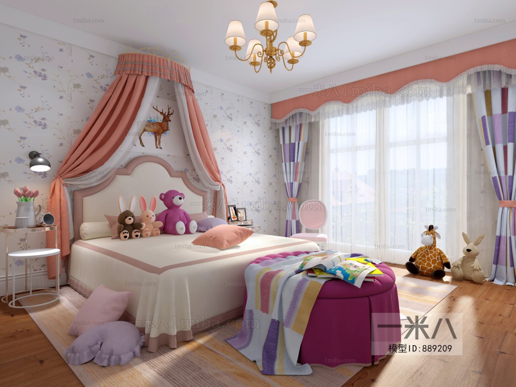 Simple European Style Girl's Room Daughter's Room