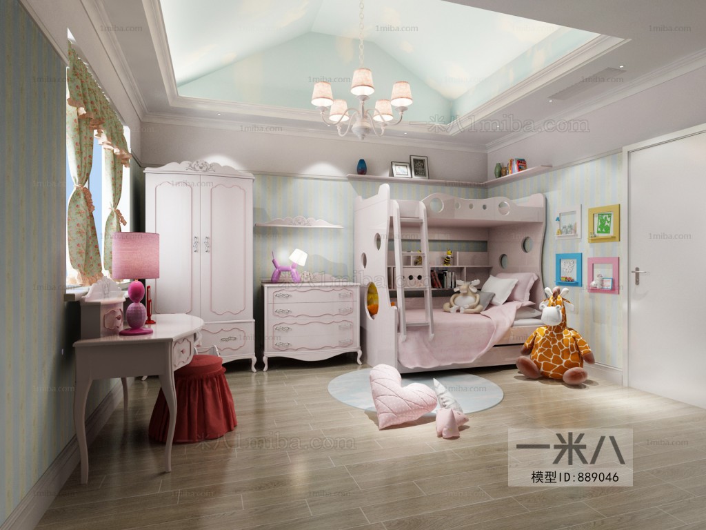 Simple European Style Girl's Room Daughter's Room