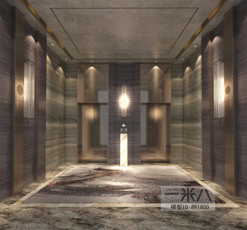 New Chinese Style Corridor Elevator Hall