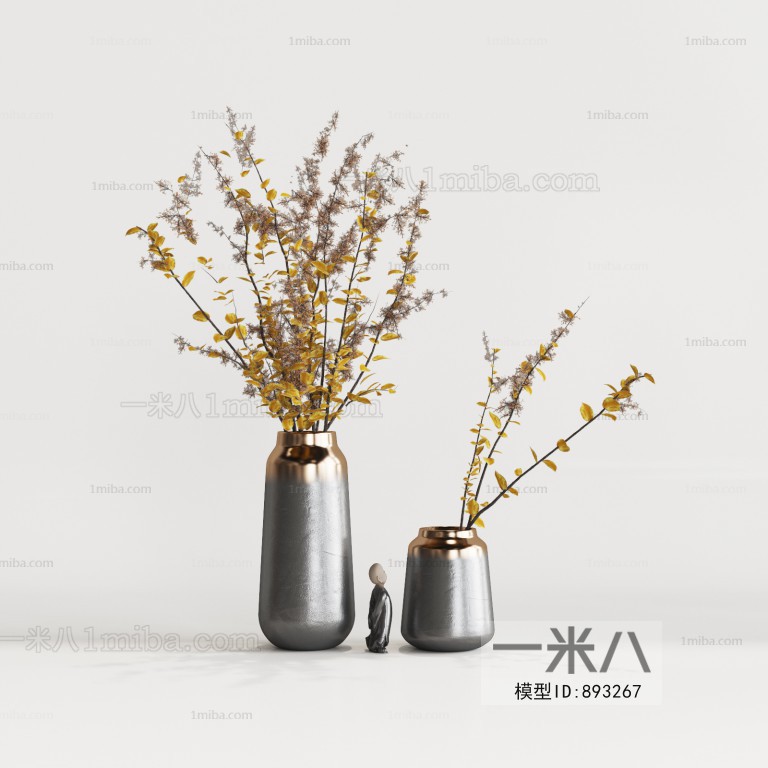 现代桌面花艺花瓶摆件3D模型下载