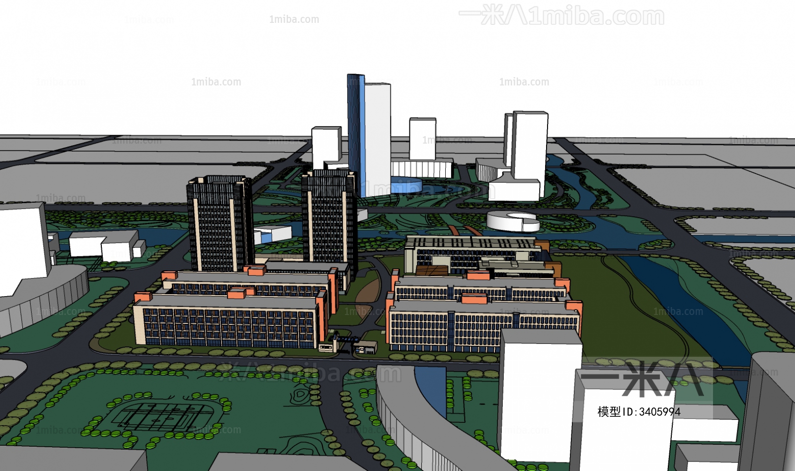 Modern Architectural Bird's-eye View Planning