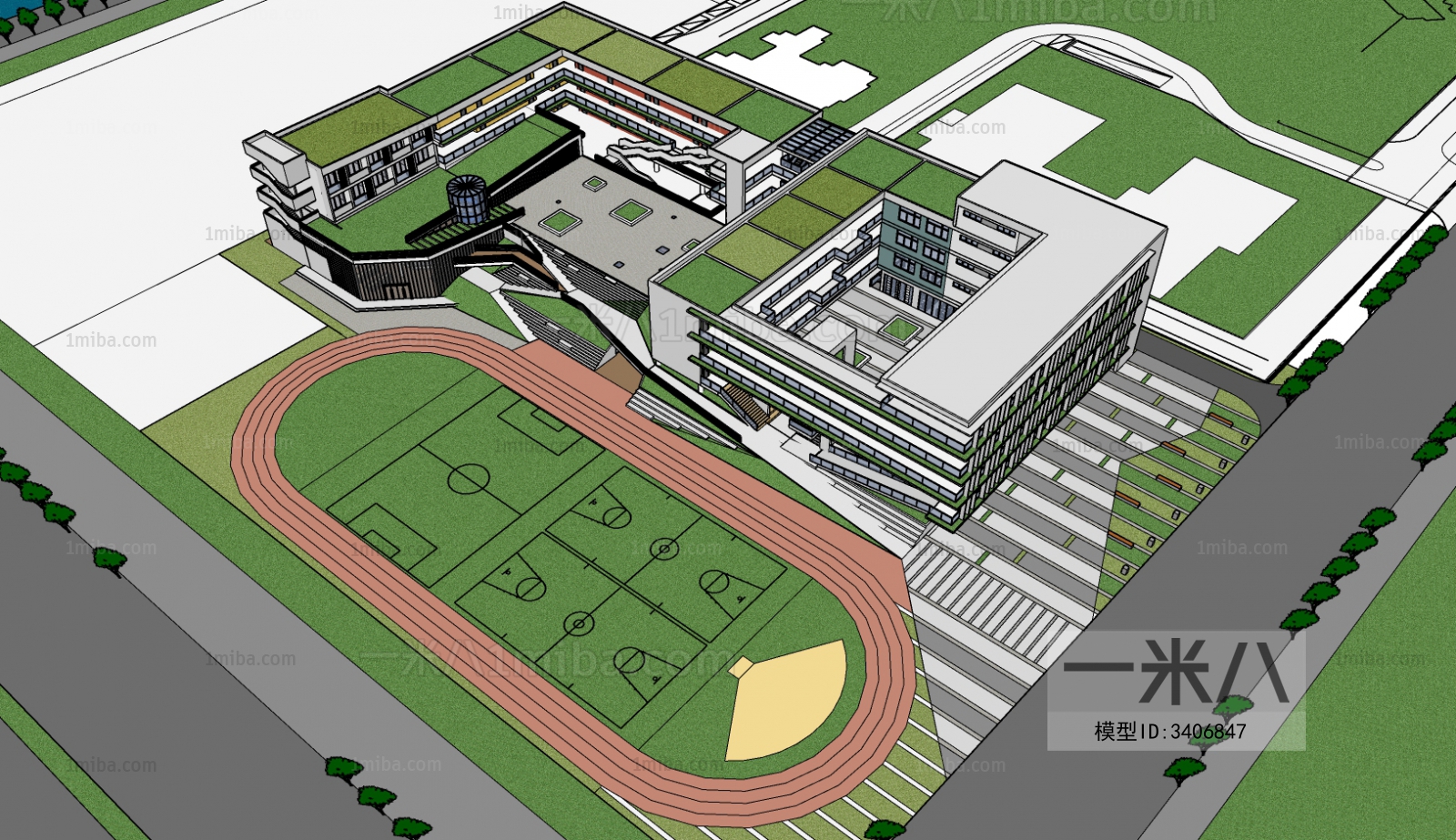 Modern Architectural Bird's-eye View Planning