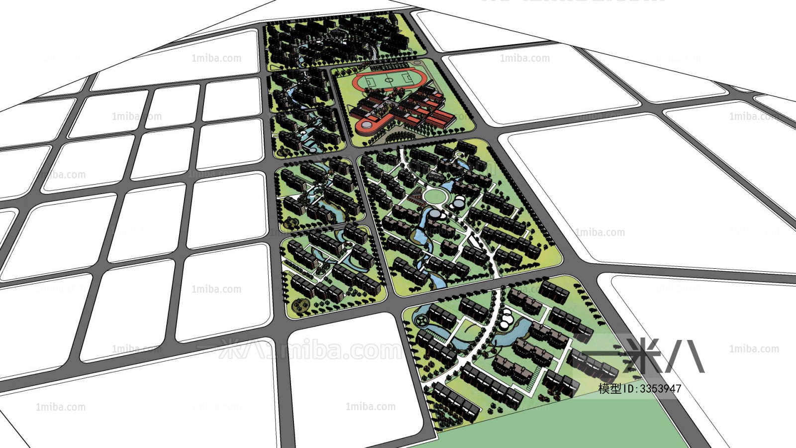 Modern Architectural Bird's-eye View Planning