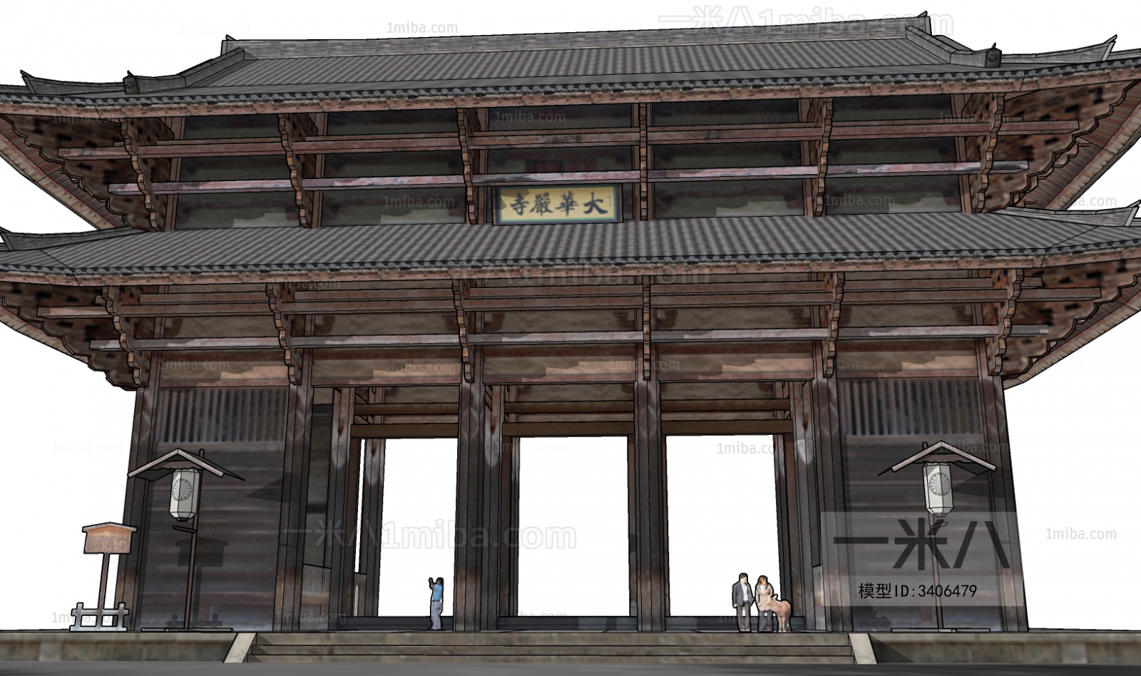 新中式古建筑门