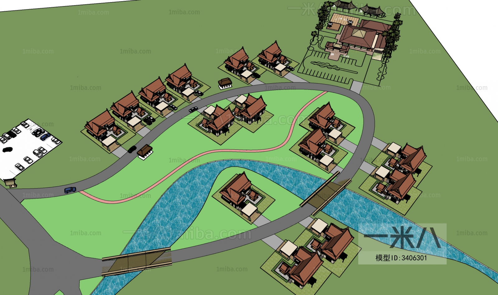 Modern Architectural Bird's-eye View Planning