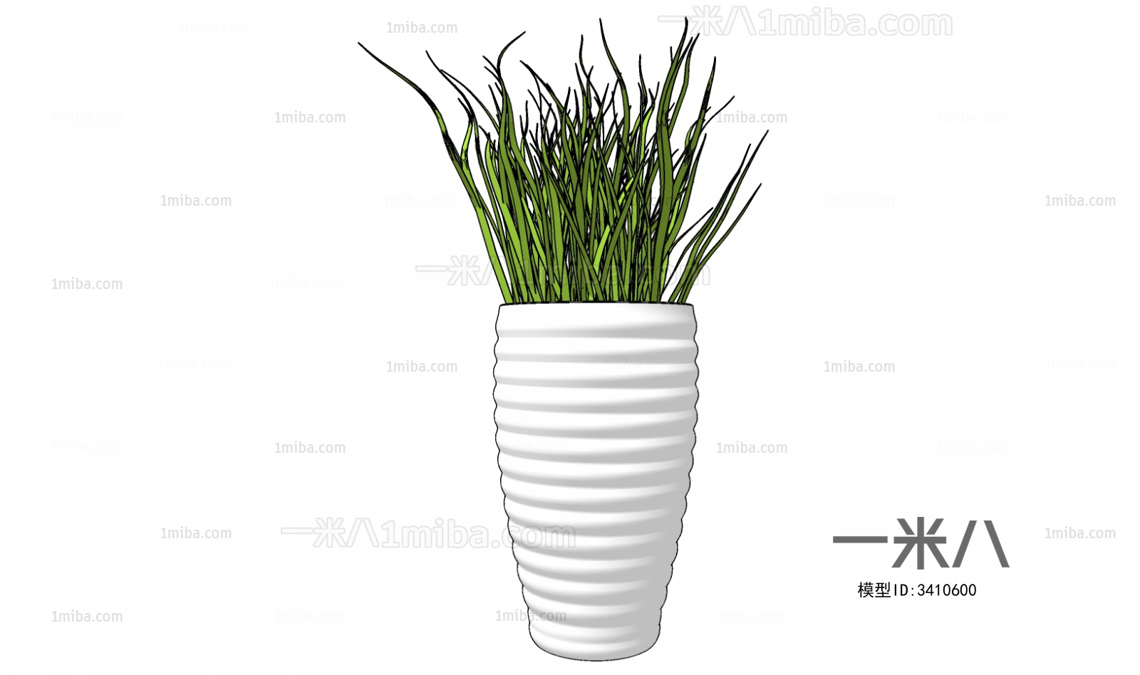 Modern Potted Green Plant