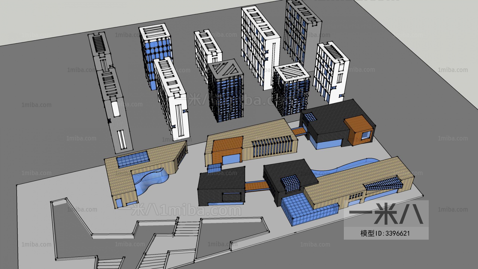 Modern Architectural Bird's-eye View Planning