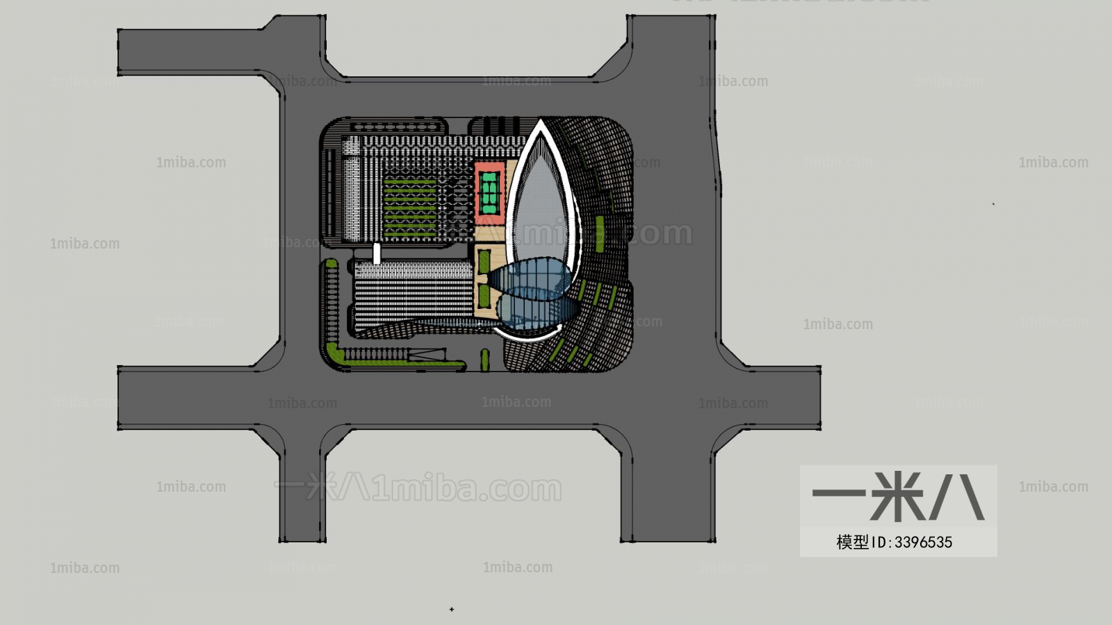 Modern Architectural Bird's-eye View Planning