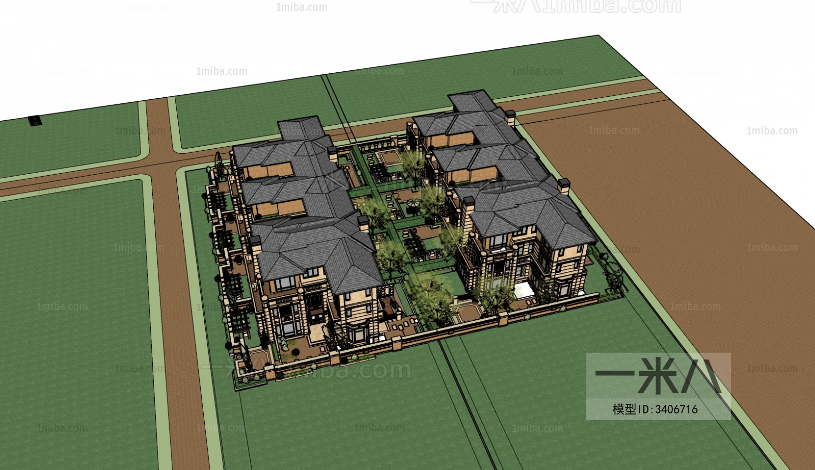 Modern Architectural Bird's-eye View Planning