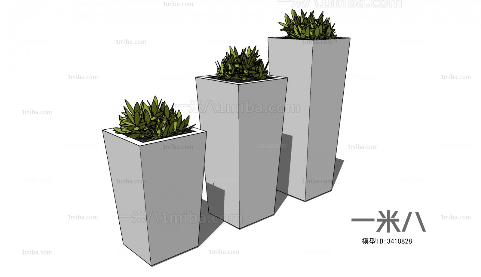 Modern Potted Green Plant