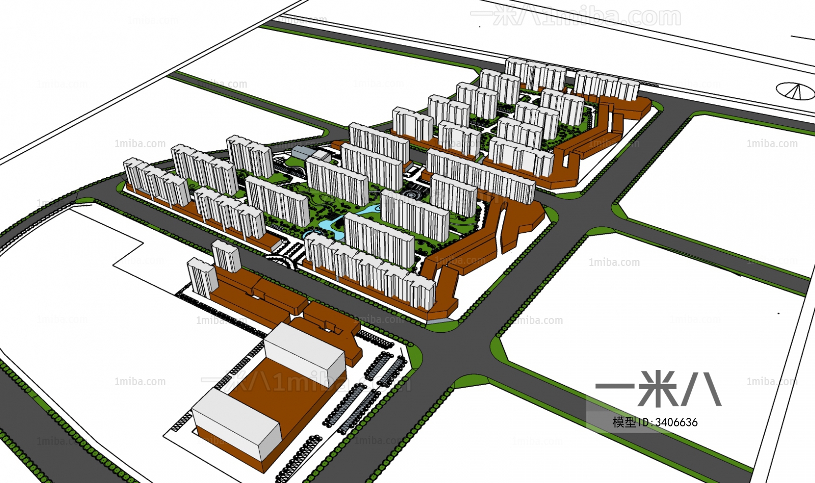 Modern Architectural Bird's-eye View Planning