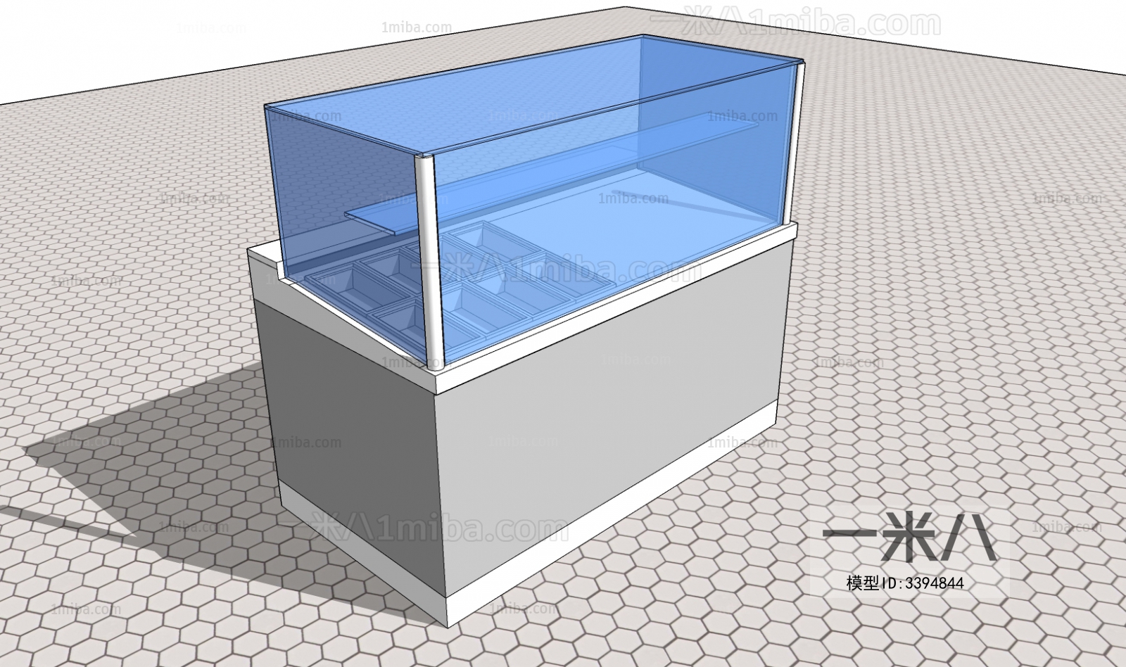 现代冷藏玻璃展示柜3d模型下载
