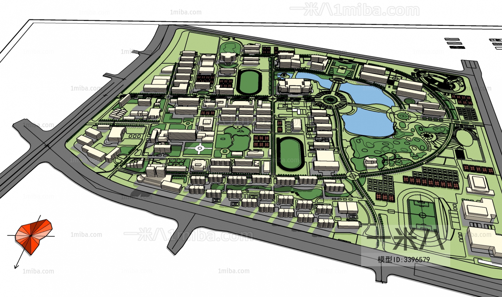 Modern Architectural Bird's-eye View Planning