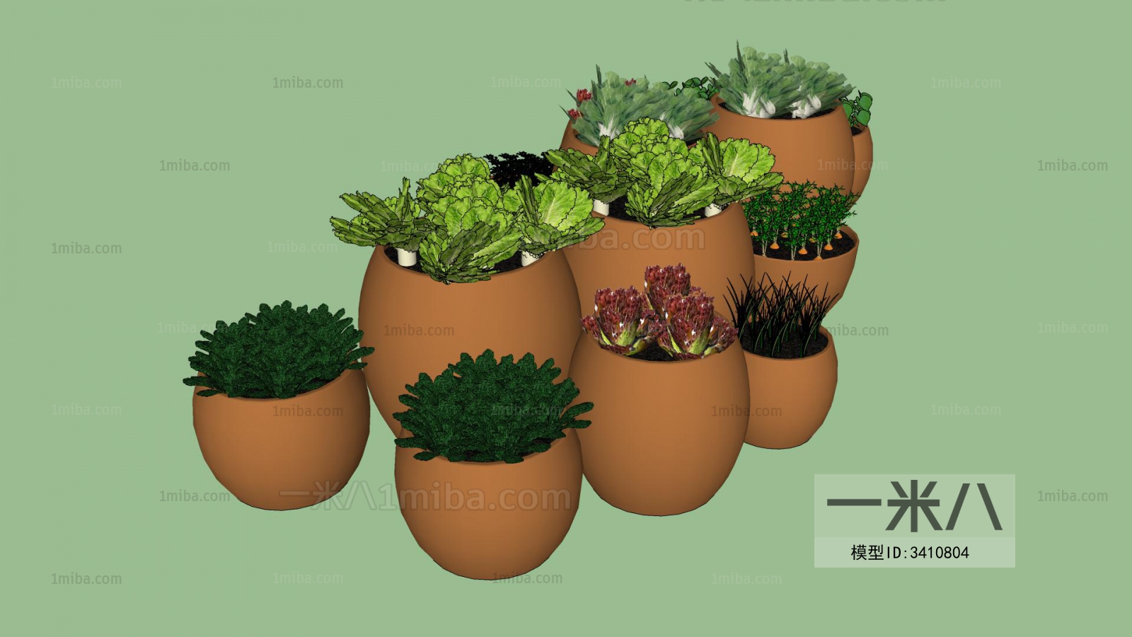 Modern Potted Green Plant