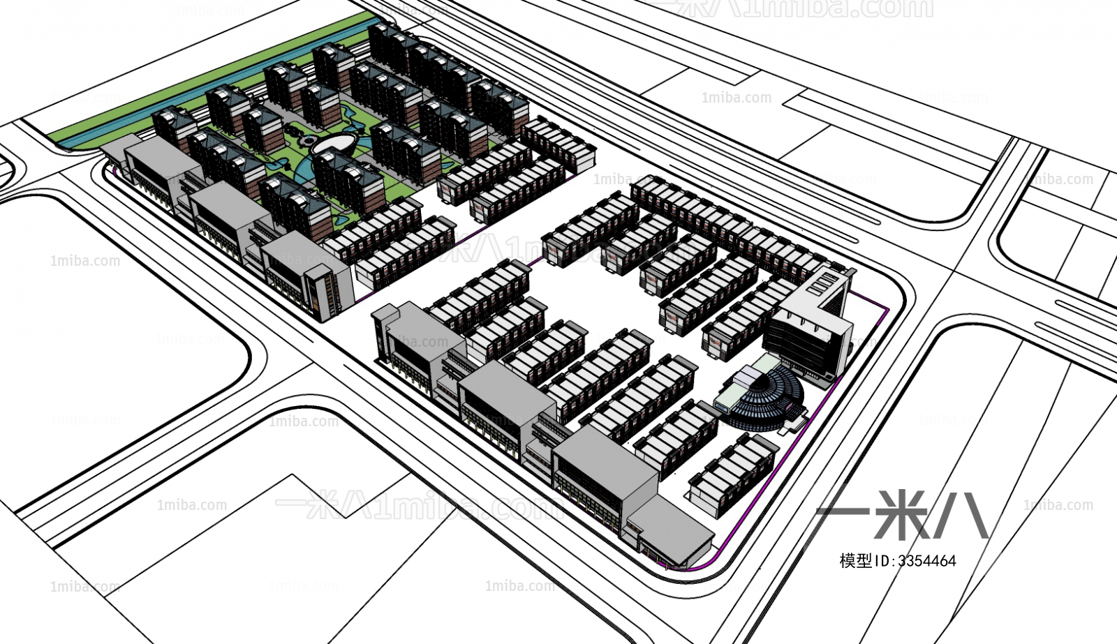 Modern Architectural Bird's-eye View Planning