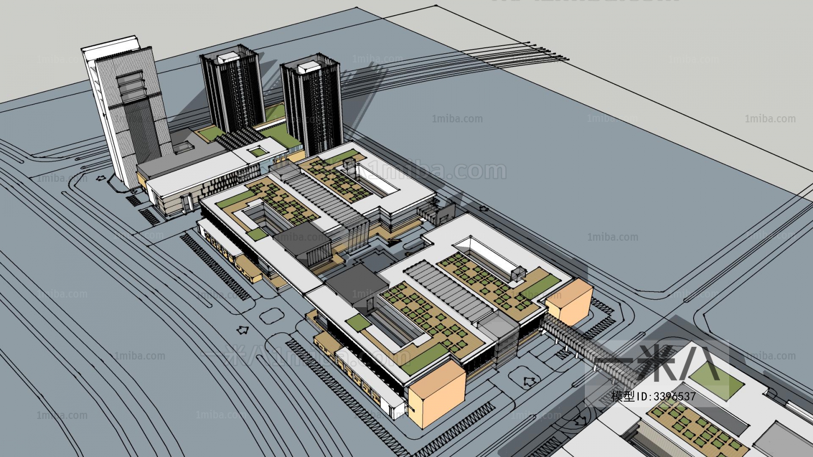 Modern Architectural Bird's-eye View Planning