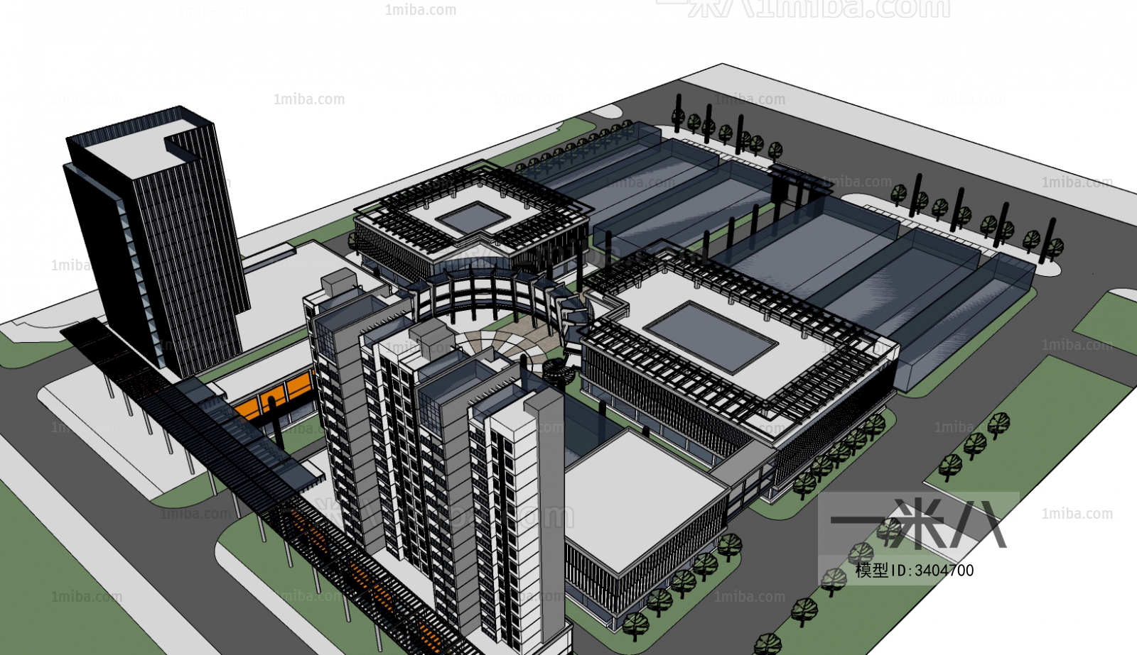 Modern Architectural Bird's-eye View Planning