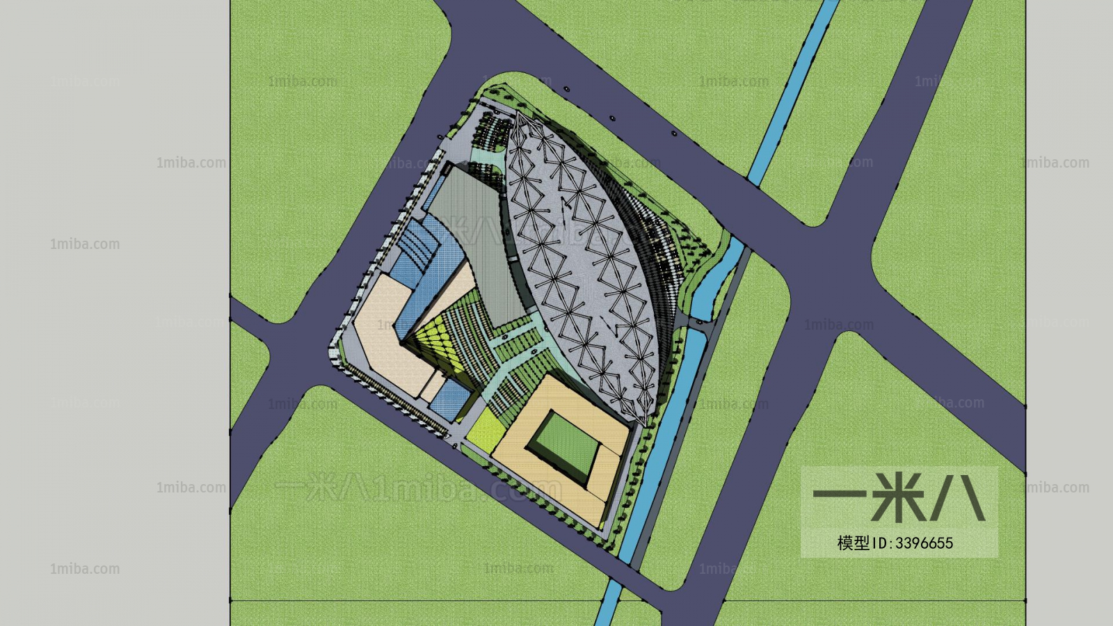 Modern Architectural Bird's-eye View Planning