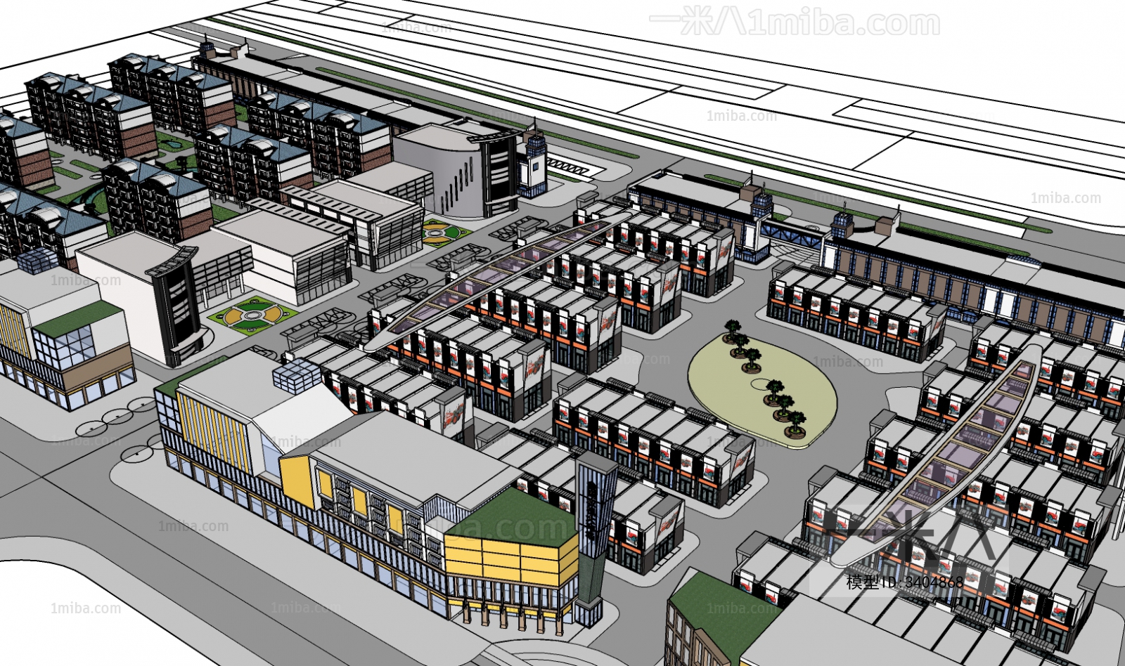 Modern Architectural Bird's-eye View Planning