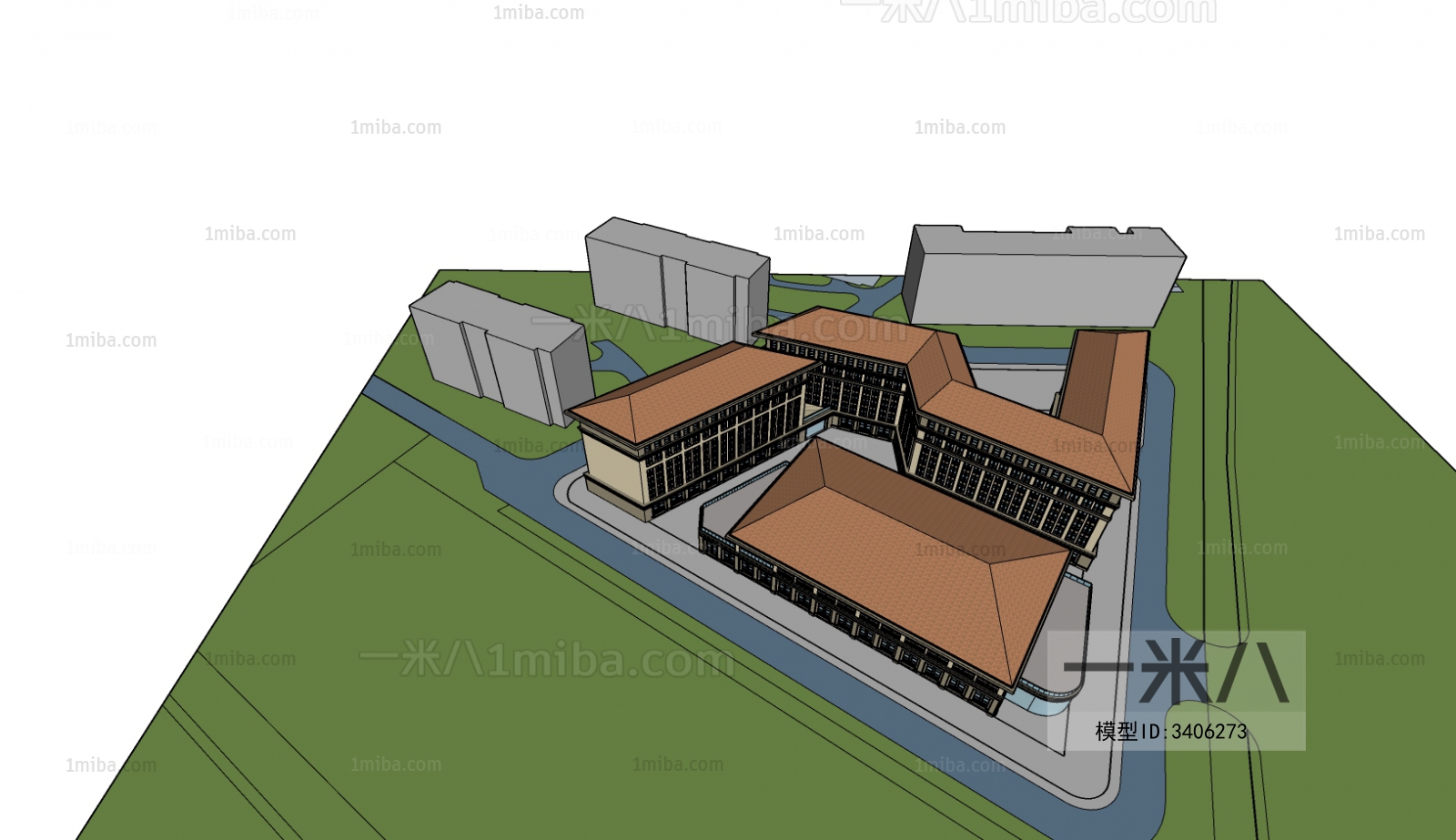 Modern Architectural Bird's-eye View Planning