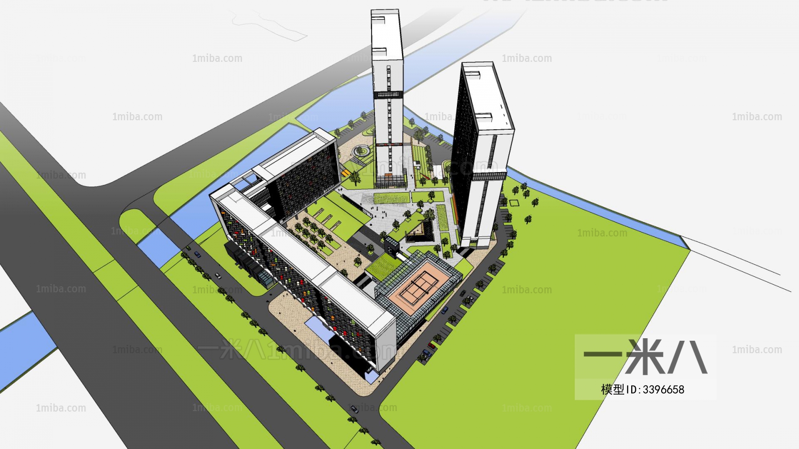 Modern Architectural Bird's-eye View Planning